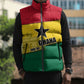 Ghana Republic Day Sleeveless Puffer Jacket Ghanaian Pride Flag Colors With Coat Of Arms And Black Star