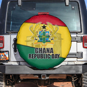 Ghana Republic Day Spare Tire Cover Ghanaian Pride Flag Colors With Coat Of Arms And Black Star