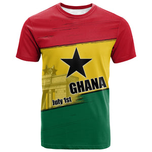 Ghana Republic Day T shirt Ghanaian Pride Flag Colors With Coat Of Arms And Black Star