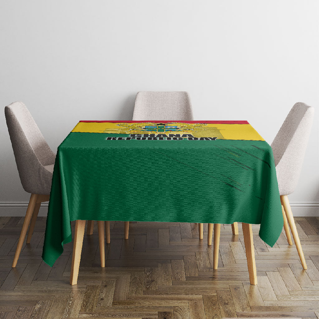 Ghana Republic Day Tablecloth Ghanaian Pride Flag Colors With Coat Of Arms And Black Star