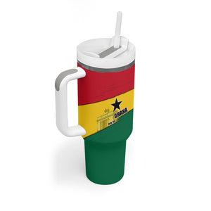 Ghana Republic Day Tumbler With Handle Ghanaian Pride Flag Colors With Coat Of Arms And Black Star