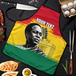 Personalized Ghana Republic Day Apron Kwame Nkrumah Vintage Portrait Art - July 1st Theme