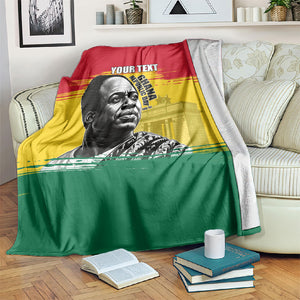 Personalized Ghana Republic Day Blanket Kwame Nkrumah Vintage Portrait Art - July 1st Theme