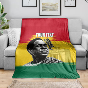 Personalized Ghana Republic Day Blanket Kwame Nkrumah Vintage Portrait Art - July 1st Theme