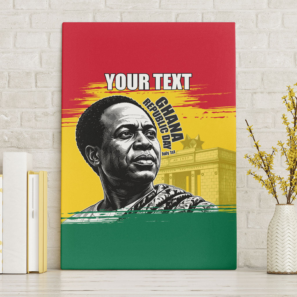 Personalized Ghana Republic Day Canvas Wall Art Kwame Nkrumah Vintage Portrait Art - July 1st Theme