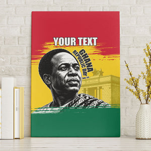 Personalized Ghana Republic Day Canvas Wall Art Kwame Nkrumah Vintage Portrait Art - July 1st Theme