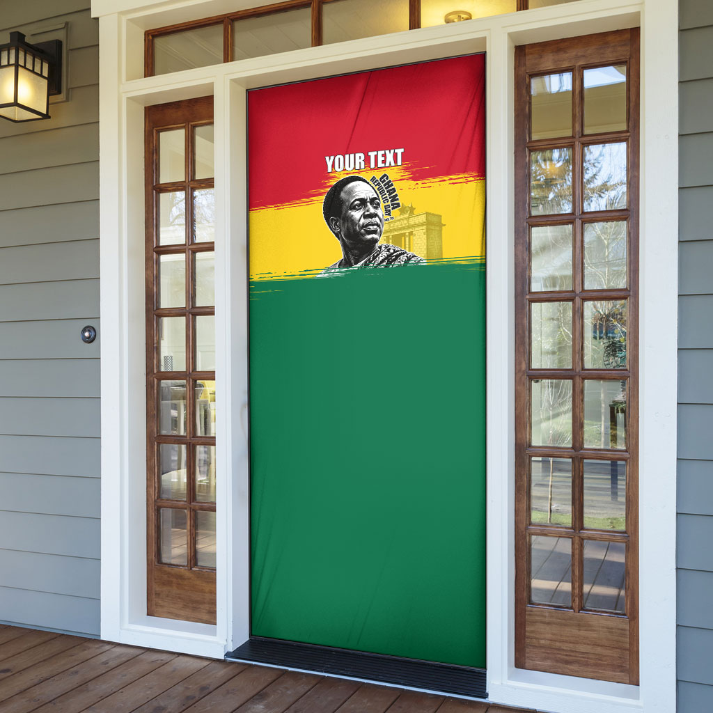 Personalized Ghana Republic Day Door Cover Kwame Nkrumah Vintage Portrait Art - July 1st Theme