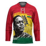Personalized Ghana Republic Day Hockey Jersey Kwame Nkrumah Vintage Portrait Art - July 1st Theme