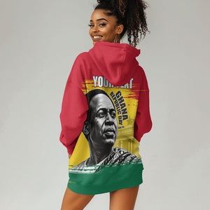 Personalized Ghana Republic Day Hoodie Dress Kwame Nkrumah Vintage Portrait Art - July 1st Theme