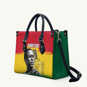 Personalized Ghana Republic Day Leather Bag Kwame Nkrumah Vintage Portrait Art - July 1st Theme