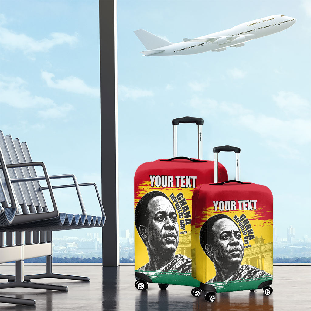 Personalized Ghana Republic Day Luggage Cover Kwame Nkrumah Vintage Portrait Art - July 1st Theme