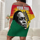 Personalized Ghana Republic Day Off Shoulder Short Dress Kwame Nkrumah Vintage Portrait Art - July 1st Theme