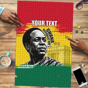 Personalized Ghana Republic Day Puzzle Kwame Nkrumah Vintage Portrait Art - July 1st Theme