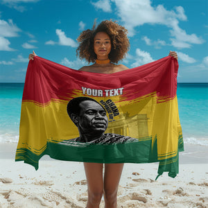 Personalized Ghana Republic Day Sarong Kwame Nkrumah Vintage Portrait Art - July 1st Theme