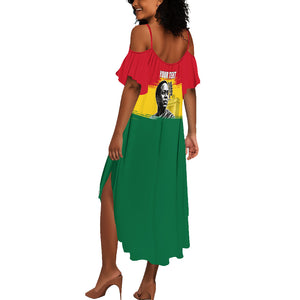 Personalized Ghana Republic Day Summer Maxi Dress Kwame Nkrumah Vintage Portrait Art - July 1st Theme