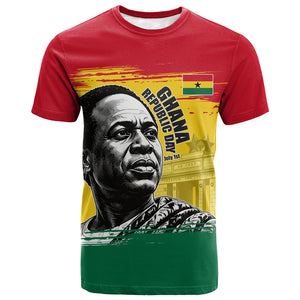 Personalized Ghana Republic Day T shirt Kwame Nkrumah Vintage Portrait Art - July 1st Theme