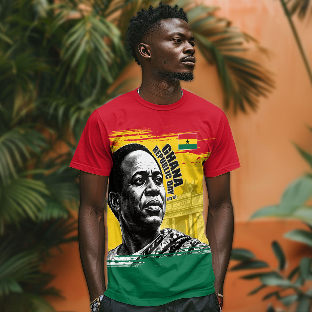 Personalized Ghana Republic Day T shirt Kwame Nkrumah Vintage Portrait Art - July 1st Theme