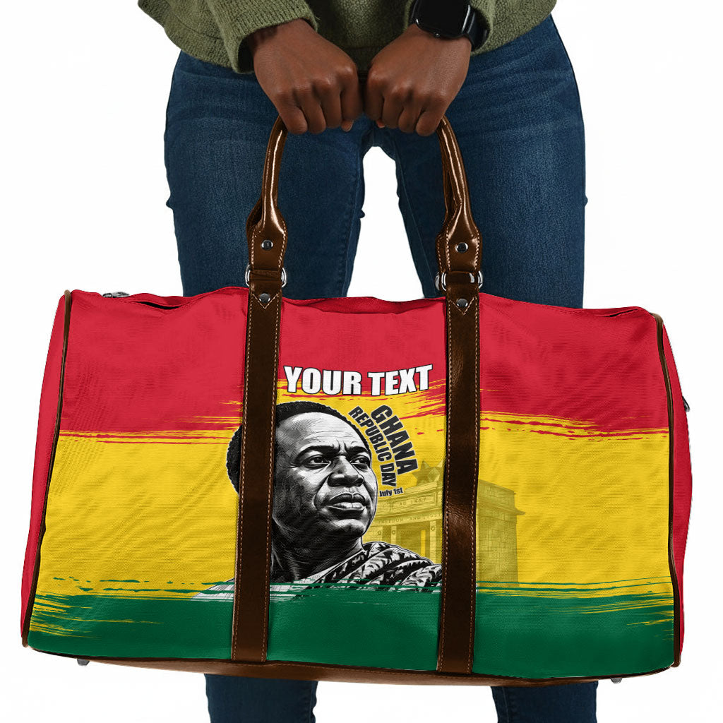 Personalized Ghana Republic Day Travel Bag Kwame Nkrumah Vintage Portrait Art - July 1st Theme