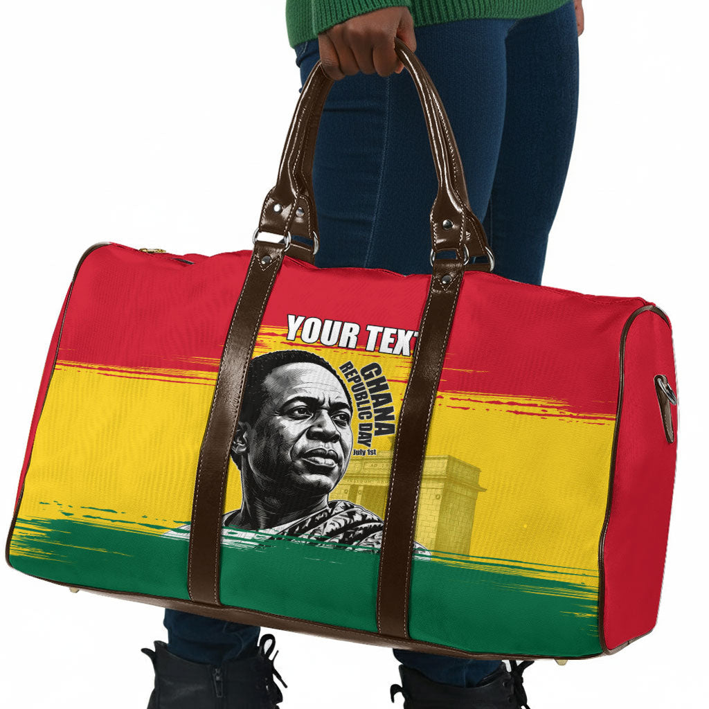 Personalized Ghana Republic Day Travel Bag Kwame Nkrumah Vintage Portrait Art - July 1st Theme