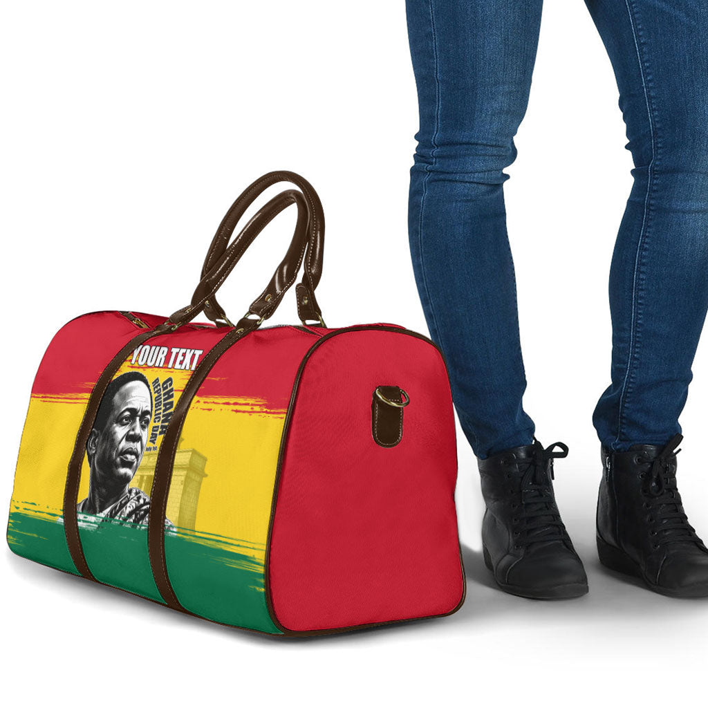 Personalized Ghana Republic Day Travel Bag Kwame Nkrumah Vintage Portrait Art - July 1st Theme