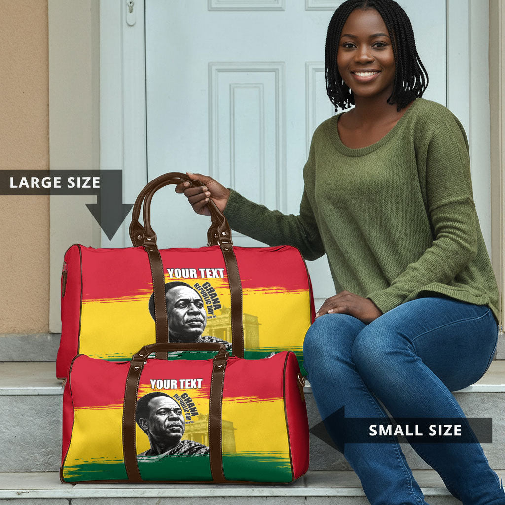 Personalized Ghana Republic Day Travel Bag Kwame Nkrumah Vintage Portrait Art - July 1st Theme
