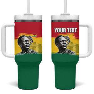 Personalized Ghana Republic Day Tumbler With Handle Kwame Nkrumah Vintage Portrait Art - July 1st Theme