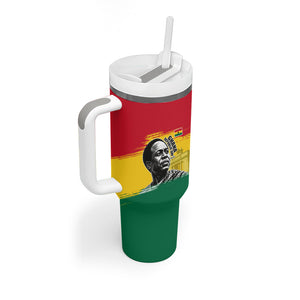 Personalized Ghana Republic Day Tumbler With Handle Kwame Nkrumah Vintage Portrait Art - July 1st Theme