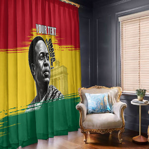 Personalized Ghana Republic Day Window Curtain Kwame Nkrumah Vintage Portrait Art - July 1st Theme