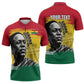Personalized Ghana Republic Day Zipper Polo Shirt Kwame Nkrumah Vintage Portrait Art - July 1st Theme