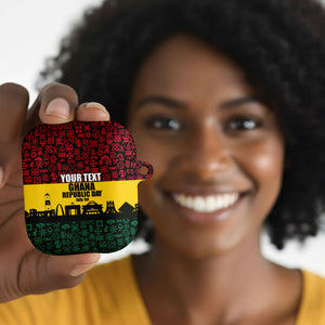 Personalized Ghana Republic Day AirPods Case Adinkra Pattern Heritage Silhouette African Culture Art