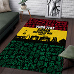 Personalized Ghana Republic Day Area Rug Adinkra Pattern Heritage Silhouette African Culture Art