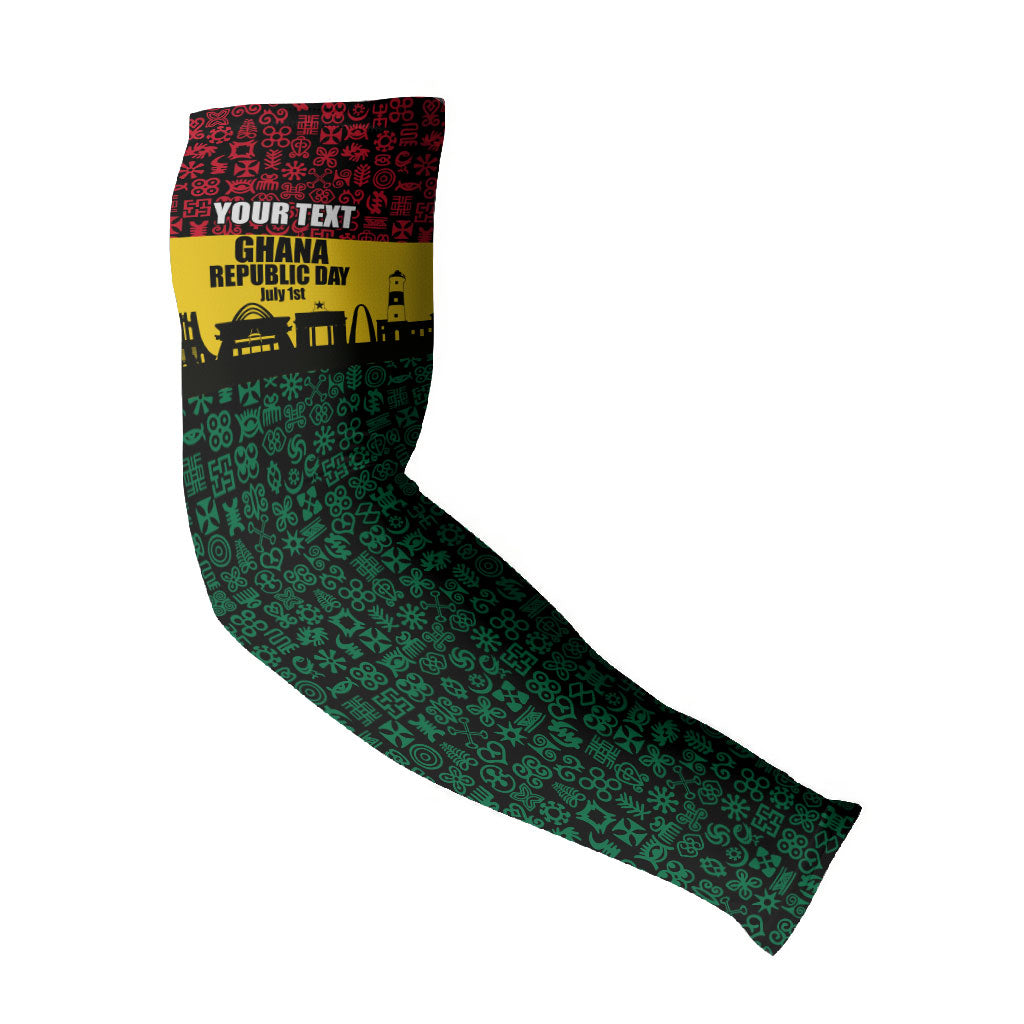 Personalized Ghana Republic Day Arm Sleeves Adinkra Pattern Heritage Silhouette African Culture Art