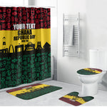 Personalized Ghana Republic Day Bathroom Set Adinkra Pattern Heritage Silhouette African Culture Art