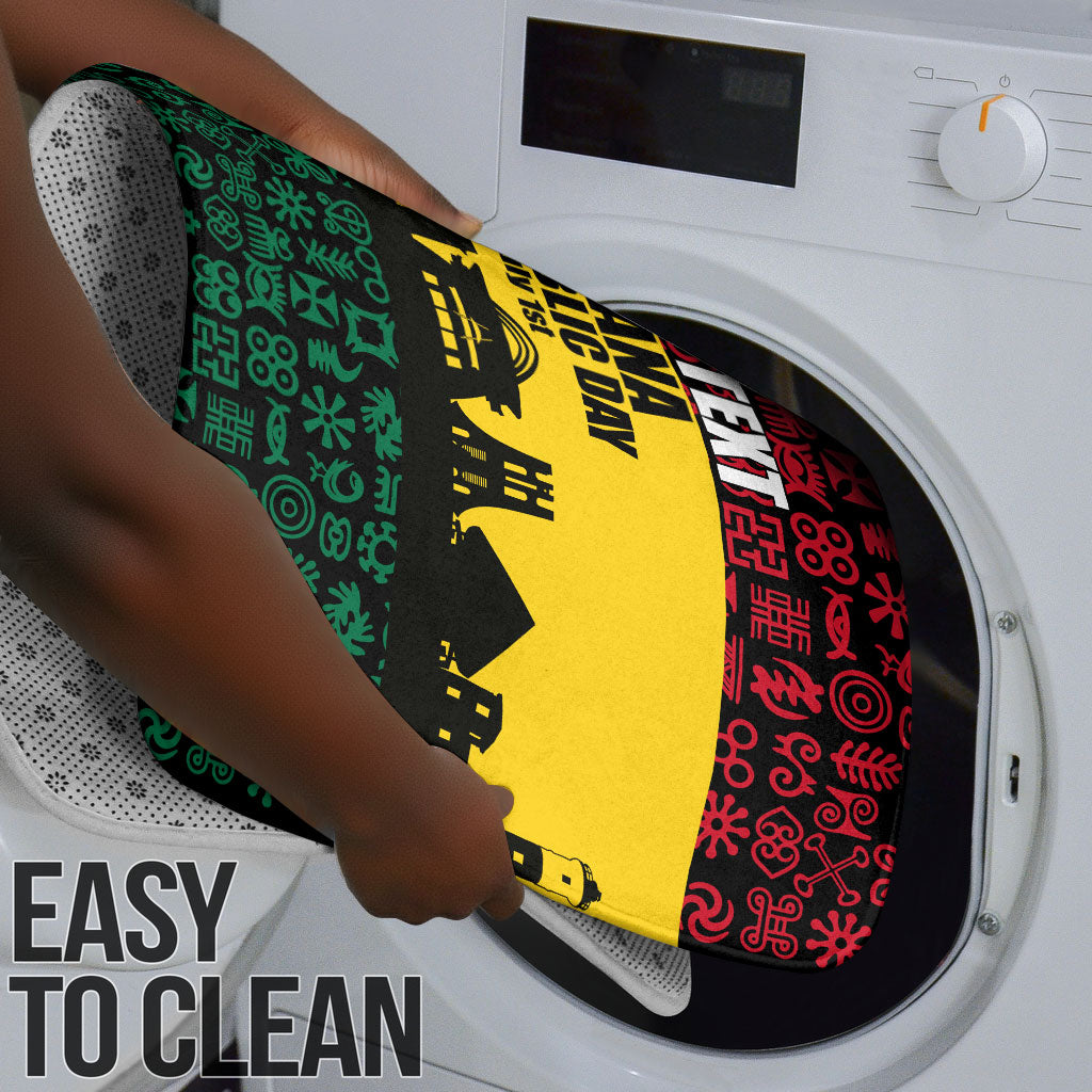 Personalized Ghana Republic Day Bathroom Set Adinkra Pattern Heritage Silhouette African Culture Art