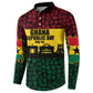 Personalized Ghana Republic Day Button Sweatshirt Adinkra Pattern Heritage Silhouette African Culture Art