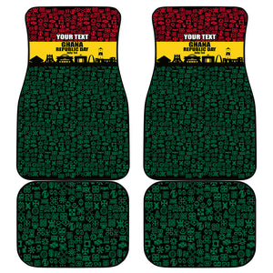 Personalized Ghana Republic Day Car Mats Adinkra Pattern Heritage Silhouette African Culture Art