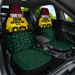 Personalized Ghana Republic Day Car Seat Cover Adinkra Pattern Heritage Silhouette African Culture Art