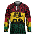 Personalized Ghana Republic Day Hockey Jersey Adinkra Pattern Heritage Silhouette African Culture Art