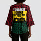 Personalized Ghana Republic Day Kimono Sleeve Blouse Adinkra Pattern Heritage Silhouette African Culture Art