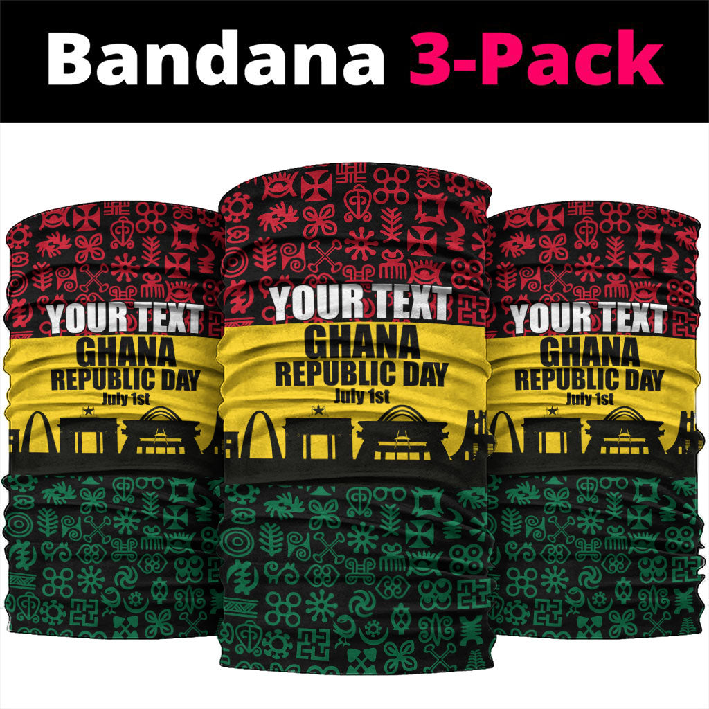 Personalized Ghana Republic Day Neck Gaiter Adinkra Pattern Heritage Silhouette African Culture Art