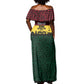 Personalized Ghana Republic Day Off Shoulder Maxi Dress Adinkra Pattern Heritage Silhouette African Culture Art