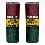 Personalized Ghana Republic Day Skinny Tumbler Adinkra Pattern Heritage Silhouette African Culture Art