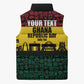 Personalized Ghana Republic Day Sleeveless Puffer Jacket Adinkra Pattern Heritage Silhouette African Culture Art