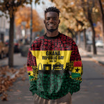 Personalized Ghana Republic Day Sweatshirt Adinkra Pattern Heritage Silhouette African Culture Art