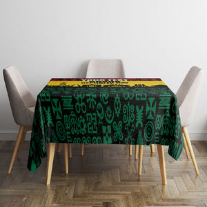 Personalized Ghana Republic Day Tablecloth Adinkra Pattern Heritage Silhouette African Culture Art
