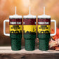 Personalized Ghana Republic Day Tumbler With Handle Adinkra Pattern Heritage Silhouette African Culture Art