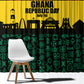 Personalized Ghana Republic Day Window Curtain Adinkra Pattern Heritage Silhouette African Culture Art