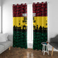 Personalized Ghana Republic Day Window Curtain Adinkra Pattern Heritage Silhouette African Culture Art