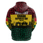Personalized Ghana Republic Day Zip Hoodie Adinkra Pattern Heritage Silhouette African Culture Art
