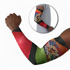 Happy 250th You Still Owe Us Black Pride Arm Sleeves Pan African Flag Broken Chains - Statue Of Liberty
